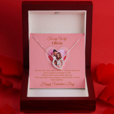 Personalized Gifts for Wife - Fairy Heart Necklace - Happy Valentine's Day, With you, every day is Valentine’s Day.