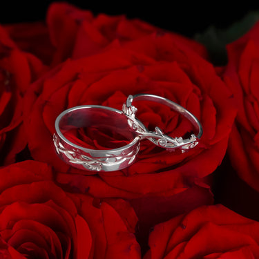 Personalized Gift For Girlfriend - Harmony Couple Rings - Happy Valentine's Day, Love You Forever and Always, Your Boyfriend