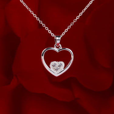 Personalized Gifts for Wife - Heart in Heart Pendant - Happy Valentine's Day, My heart is yours, today and always.