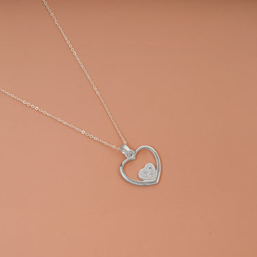 Personalized Gifts for Wife - Heart in Heart Pendant - Happy Valentine's Day, My heart is yours, today and always.