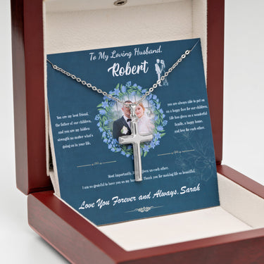 Personalized Gifts from Wife to Husband - Cross Pendant Necklace - To My Loving Husband