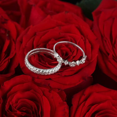 Personalized Gift For Girlfriend - Blooming Love Couple Rings - Happy Valentine's Day, Love You Forever and Always, Your Boyfriend