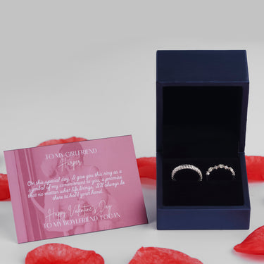 Personalized Gift For Girlfriend - Blooming Love Couple Rings - Happy Valentine's Day, Love You Forever and Always, Your Boyfriend