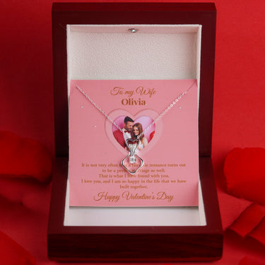 Personalized Gifts for Wife - Upside Down Heart Necklace - Happy Valentine's Day, You are the love of my life, today and always.