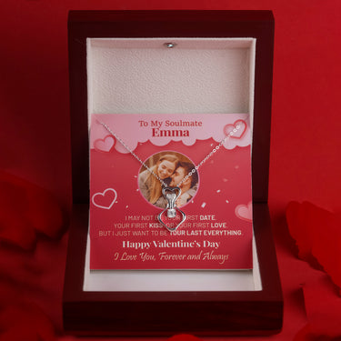 Personalized Gift For Soulmate - Upside Down Heart Necklace - Happy Valentine's Day, Love You Forever and Always, Your Soulmate.