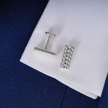 Personalized Gift from Parent In Law to Groom - Geometric Weave Cufflinks - We Wish You A Beautiful Marriage