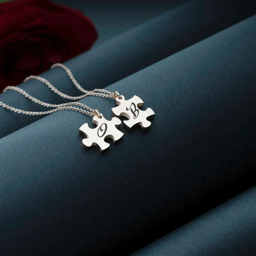 Personalized Engraved Puzzle Shape Necklace