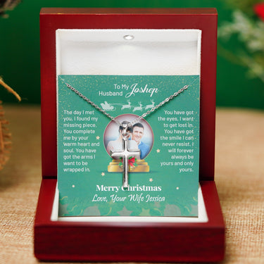 Personalized Gift For Husband - Cross Pendant Necklace - A Gift to Represent a Merry Christmas