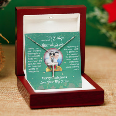 Personalized Gift For Husband - Cross Pendant Necklace - A Gift to Represent a Merry Christmas