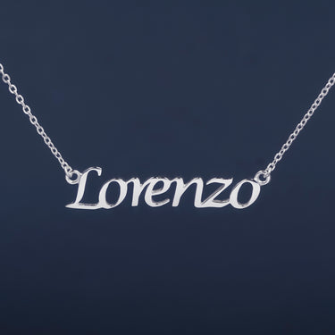 Personalized Valentine Gift - Personalized Lucida Calligraphy Name Necklace - Happy Valentine's Day