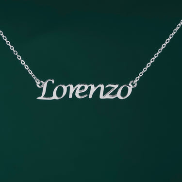 Personalized Valentine Gift - Personalized Lucida Calligraphy Name Necklace - Happy Valentine's Day