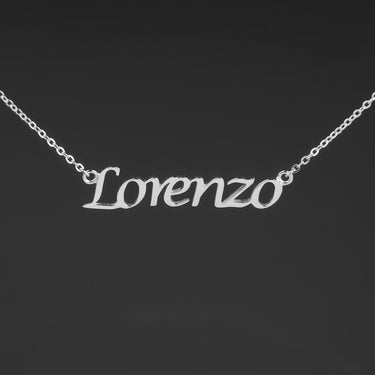 Personalized Valentine Gift - Personalized Lucida Calligraphy Name Necklace - Happy Valentine's Day