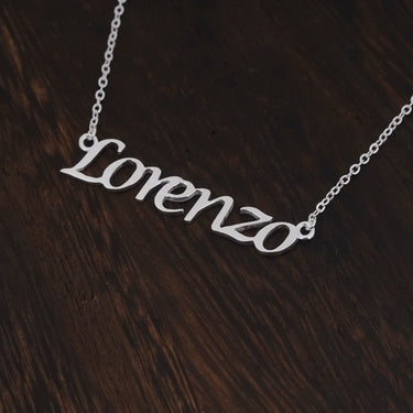 Personalized Valentine Gift - Personalized Lucida Calligraphy Name Necklace - Happy Valentine's Day