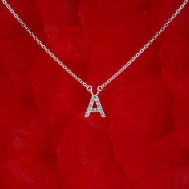 Personalized Valentine Gift - Personalized Sparkle Initial Necklace - Happy Valentine's Day