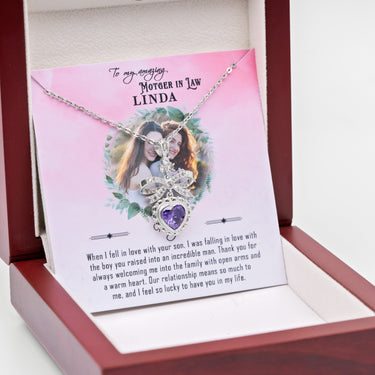 Personalized Gifts from Bride to Mother In Law - Eternal Love Necklace - Thank You for Always Welcoming Me