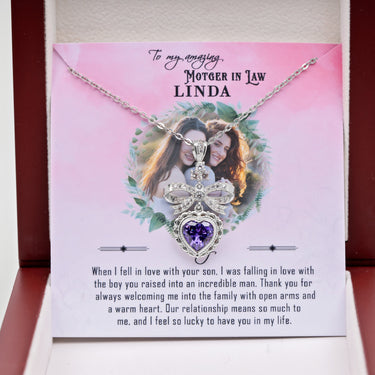 Personalized Gifts from Bride to Mother In Law - Eternal Love Necklace - Thank You for Always Welcoming Me