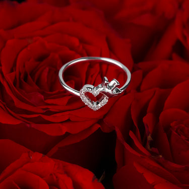 Personalized Gift For Girlfriend - Heart Crown Ring - Happy Valentine's Day, Love You Forever and Always, Your Boyfriend