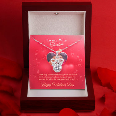 Personalized Gifts for Wife - Eternal Love Necklace - Happy Valentine's Day, Here's to a Lifetime of Celebrating Our Love Together