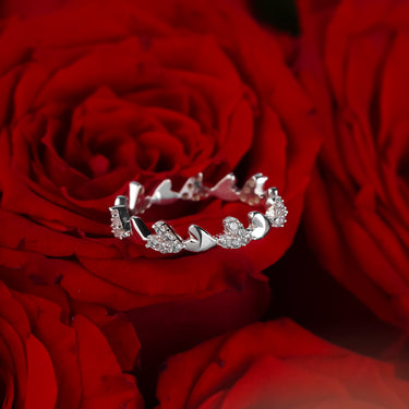 Personalized Gift For Girlfriend - Heart Band Ring - Happy Valentine's Day, Love You Forever and Always, Your Boyfriend