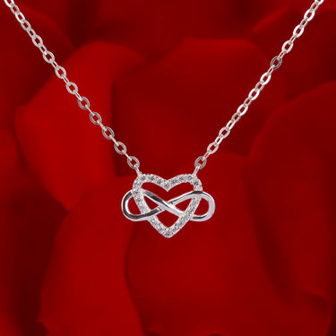 Personalized Gifts for Wife - Heart Infinite Necklace - Happy Valentine's Day, You make my world brighter just by being in it.