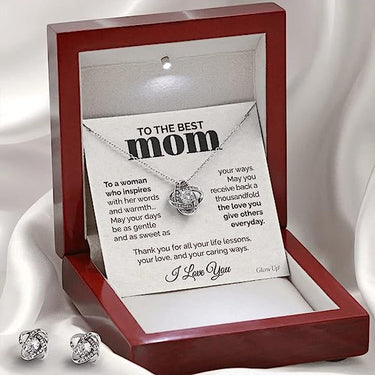 Love knot Necklace, Gift for Mom, Your love is an endless treasure. Thank you for being the best mom in the world