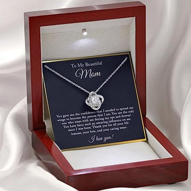 Love knot Necklace, Gift for Mom, To My Beautiful Mom