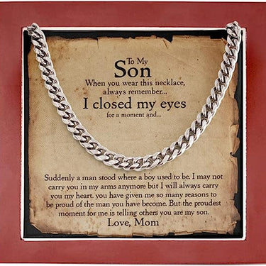 Curb Chain Necklace, Gift For Son, May this gift be a constant reminder of how much you are cherished