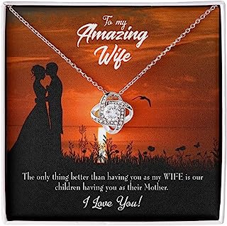 Love knot Necklace, Gift For Wife, To my beautiful wife, you are the sunshine that brightens my days