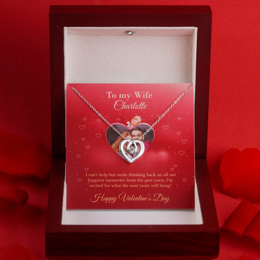 Personalized Gifts for Wife - Halo Heart Necklace - Happy Valentine's Day, Love You Forever and Always, Your Husband.