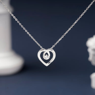 Personalized Gifts for Wife - Halo Heart Necklace - Happy Valentine's Day, Love You Forever and Always, Your Husband.