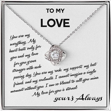 Love Knot Necklace, Gift For Soulmate, Sending you a token of my appreciation for the warmth and laughter you bring into my life