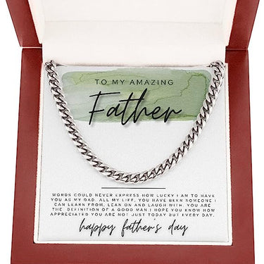 Simple Classic Necklace, Gift for Dad, Your love and support have shaped me into who I am today. Thanks for everything, Dad