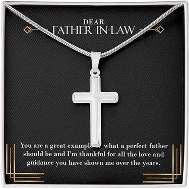 Personalized Gift For Father In Law - Cross Pendant Necklace - A Meaningful Gift for Your Father-in-Law