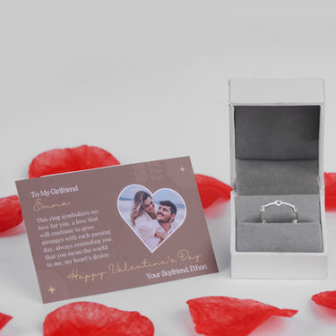 Personalized Gift For Girlfriend - Journey of Heart Ring - Happy Valentine's Day, Love You Forever and Always, Your Boyfriend