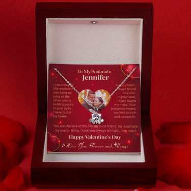 Personalized Gifts for Wife - Carnation Heart Necklace - Happy Valentine's Day, You are my heart, my soul, and my forever Valentine.