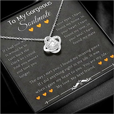 Love Knot Necklace, Gift For Soulmate, Wishing you the simple joys and pleasures that come with unwrapping a thoughtful gift