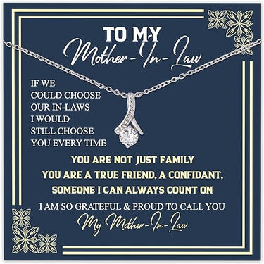 Personalized Gift For Mother In Law - Alluring Beauty Necklace - You are not Just Family You are True Friend a Confidant