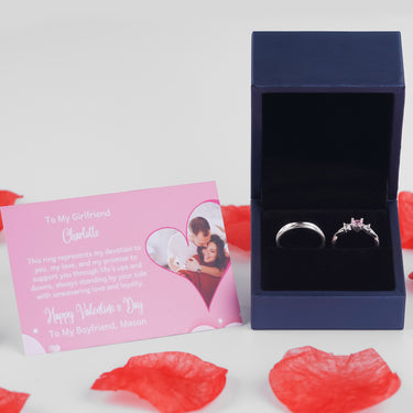 Personalized Gift For Girlfriend - Infinity Love Couple Rings - Happy Valentine's Day, Love You Forever and Always, Your Boyfriend