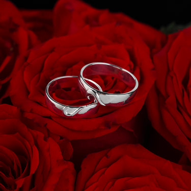 Personalized Gift For Girlfriend - Heart Bond Couple Rings - Happy Valentine's Day, Love You Forever and Always, Your Boyfriend