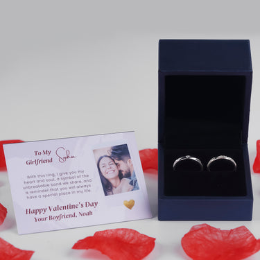 Personalized Gift For Girlfriend - Fateful Union Couple Rings - Happy Valentine's Day, Love You Forever and Always, Your Boyfriend