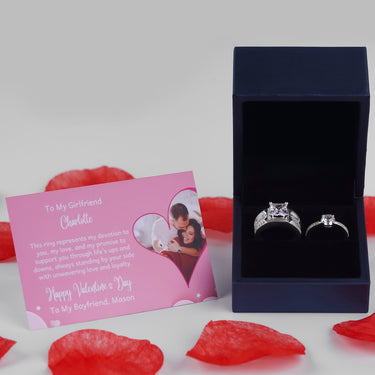 Personalized Gift For Girlfriend - Couple Wedding Rings - Happy Valentine's Day, Love You Forever and Always, Your Boyfriend