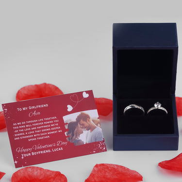 Personalized Gift For Girlfriend - Dazzling Couple Rings - Happy Valentine's Day, Love You Forever and Always, Your Boyfriend