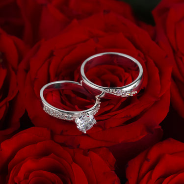 Personalized Gift For Girlfriend - Dazzling Couple Rings - Happy Valentine's Day, Love You Forever and Always, Your Boyfriend