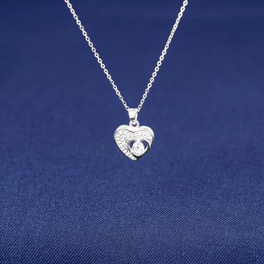 Heart-in-Heart Necklace Moissanite