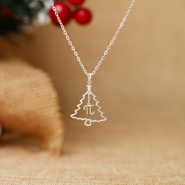 Christmas Tree with Pi Charm Necklace