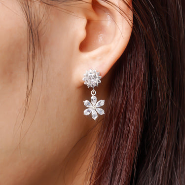 Personalized Gift For Mom - Flower Earrings - Moissanite - Happy Mother's Day 2, to My Beautiful Mother