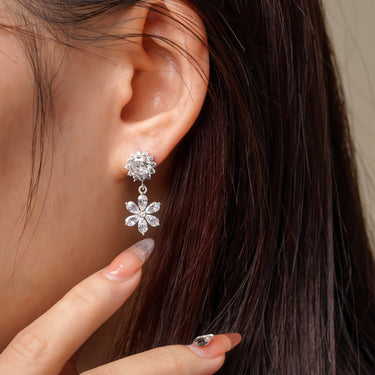 Personalized Gift For Mom - Flower Earrings - Moissanite - Happy Mother's Day 2, to My Beautiful Mother
