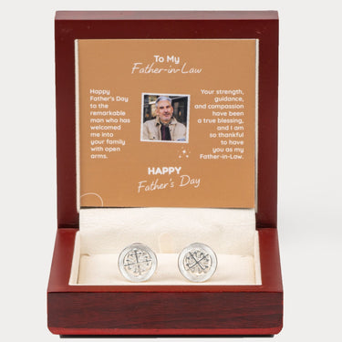 Personalized Gift For Father In Law - Radiant Cufflinks - Happy Father's Day! To my Father - in - Law.