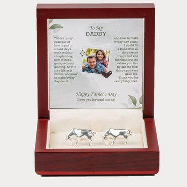 Personalized Gift For Dad - Buffalo Cufflinks - Happy Father's Day! To my Daddy, I Love You Beyond Words!