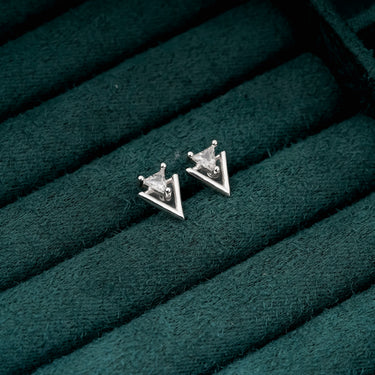 Stones Triangle Earrings